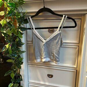 BDG V Neck Ribbed Layered Crop Tank